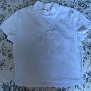 White Mock Neck Crop Top